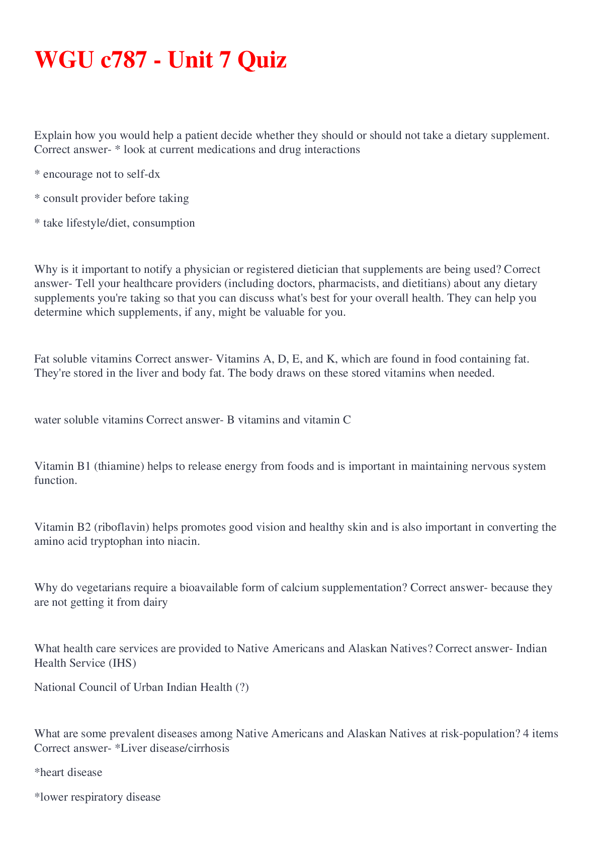 Preview image of WGU c787 - Unit 7 Quiz document